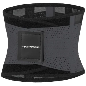 Cinturón Faja Abdominal Doble Ajuste Sportfitness Negro/Gris
