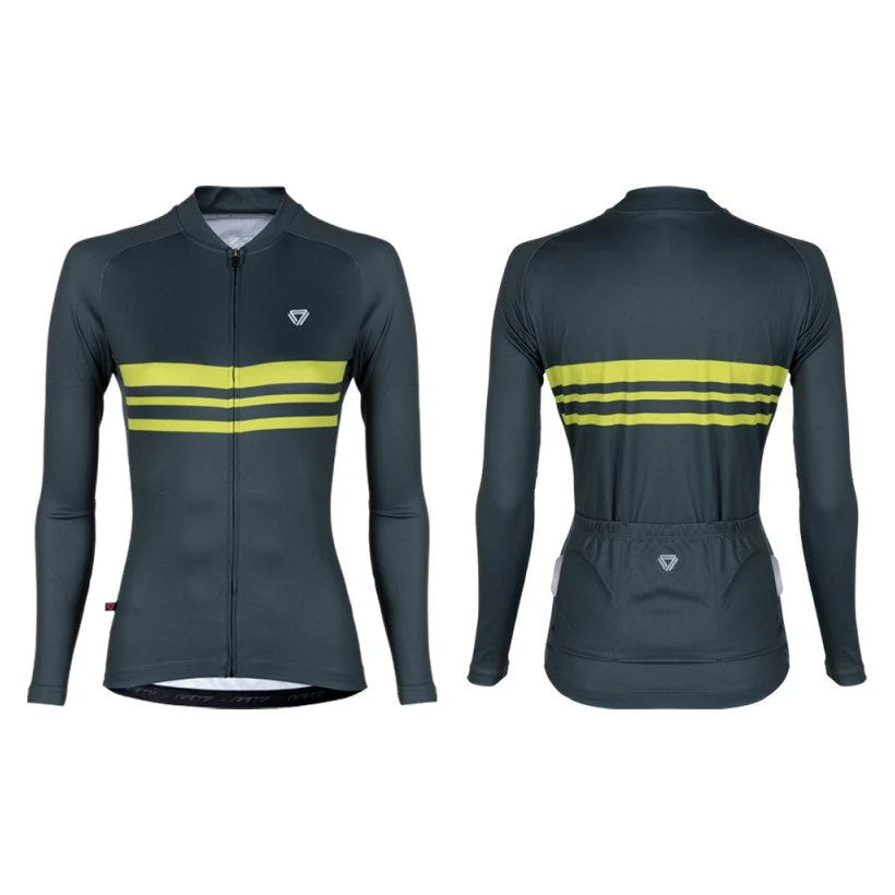 Jersey Ciclismo GW M/L Mujer 2 AND 1 Gris/Amarillo Neon - Imagen 2