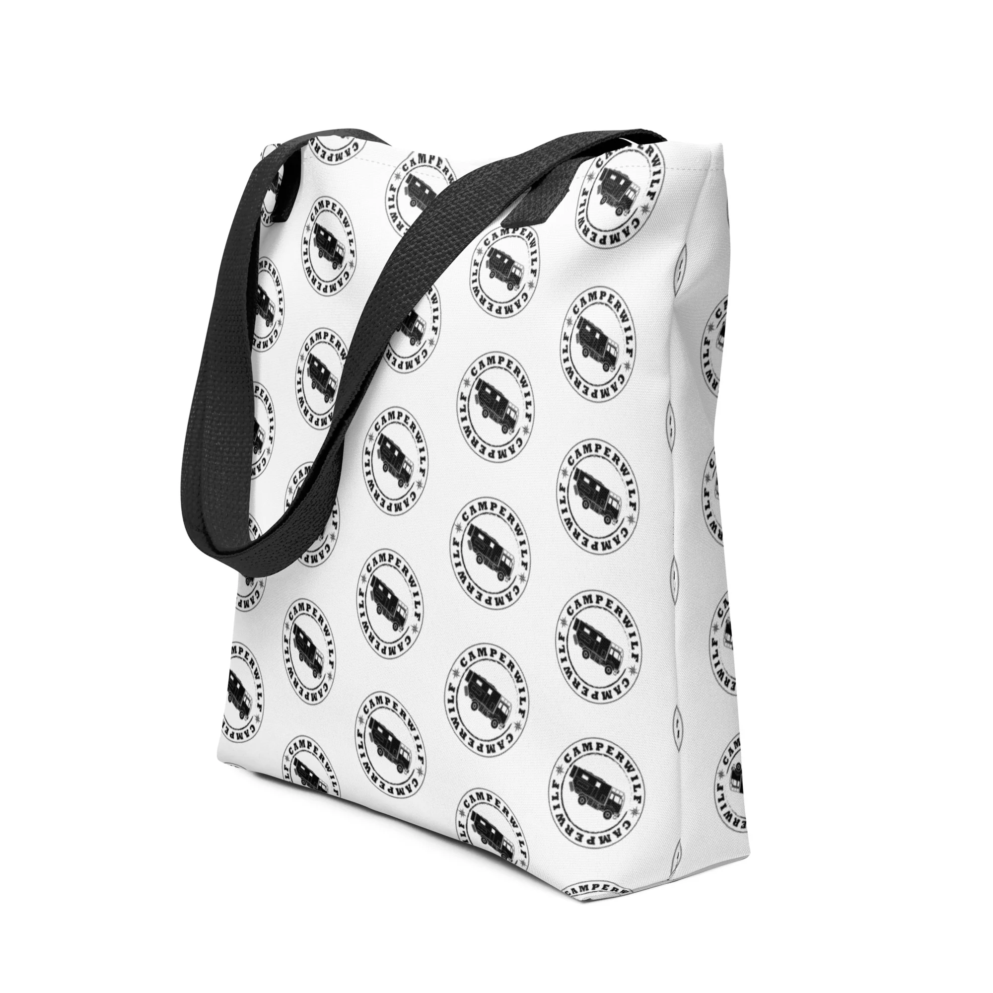 Bolso Camperwilf® – Blanco, Cosido a Mano con Asas Multicolor - Imagen 3