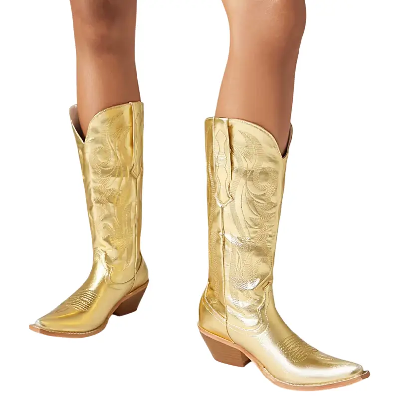 Botas Cowboy Mujer Doradas - Imagen 3