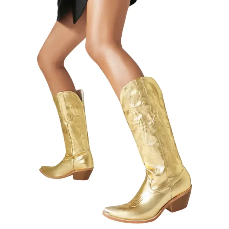 Botas Cowboy Mujer Doradas - Imagen 4