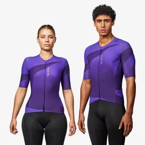 Jersey de ciclismo de carretera de manga corta púrpura unisex Racer 2