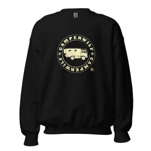 Sudadera Camperwilf® – Logo Dorado (Color Negro)