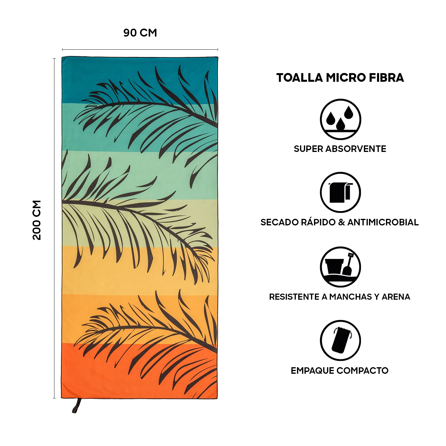 Toalla Microfibra grande Beach - Sunset Discovery (90 x 200) - Imagen 4